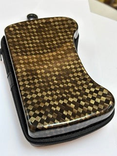 clutch checkered bronz p1